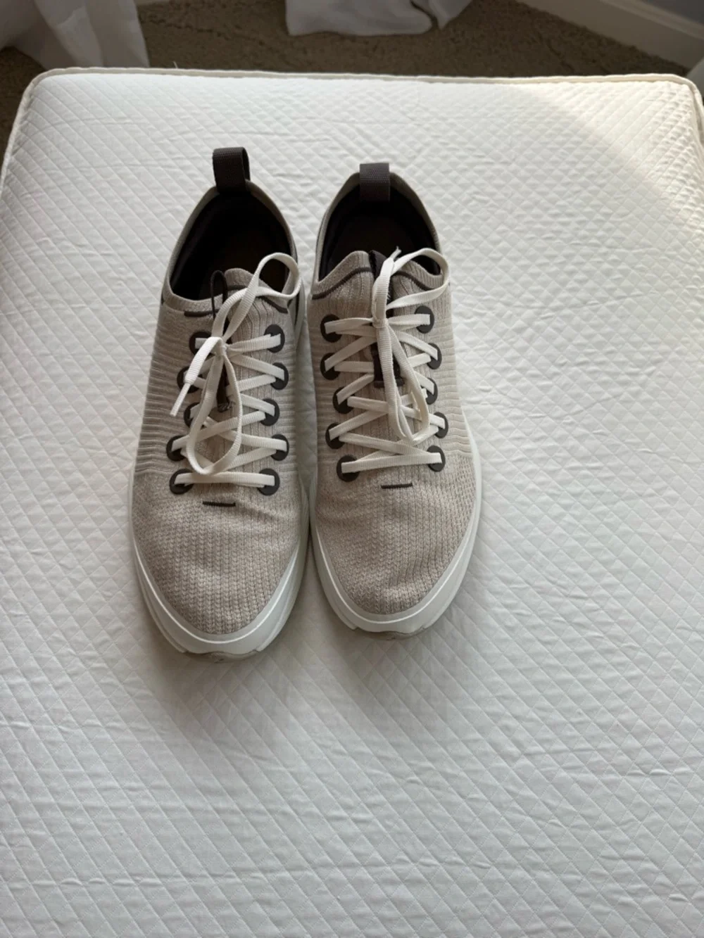 allbirds Men's Beige and Dark Brown Tree Runner Sneaker. Excellent Condition. - Picture 2 of 5